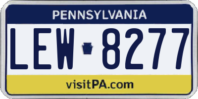 PA license plate LEW8277
