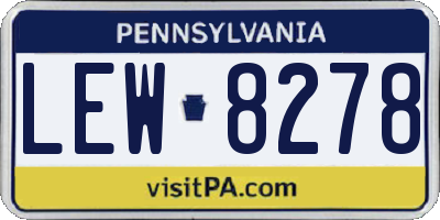 PA license plate LEW8278