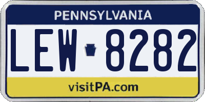 PA license plate LEW8282