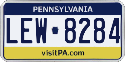 PA license plate LEW8284