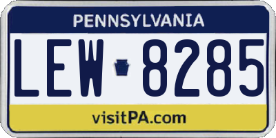 PA license plate LEW8285