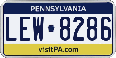 PA license plate LEW8286