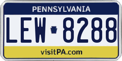 PA license plate LEW8288
