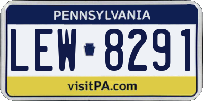 PA license plate LEW8291