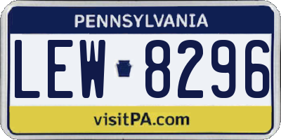 PA license plate LEW8296