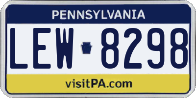 PA license plate LEW8298