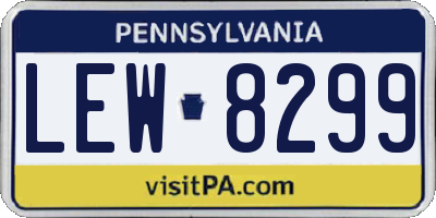 PA license plate LEW8299