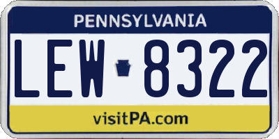PA license plate LEW8322
