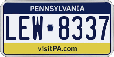 PA license plate LEW8337