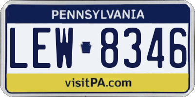 PA license plate LEW8346