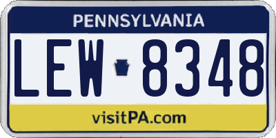 PA license plate LEW8348