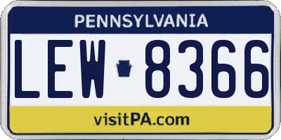 PA license plate LEW8366