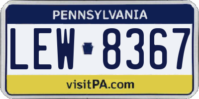 PA license plate LEW8367