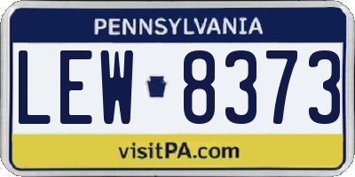PA license plate LEW8373