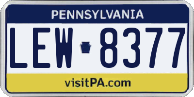 PA license plate LEW8377