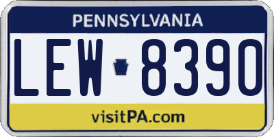 PA license plate LEW8390