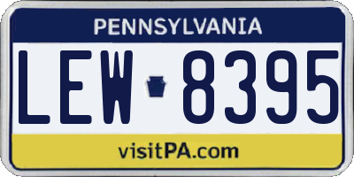PA license plate LEW8395