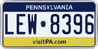 PA license plate LEW8396
