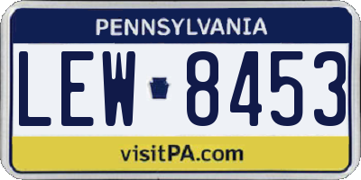 PA license plate LEW8453