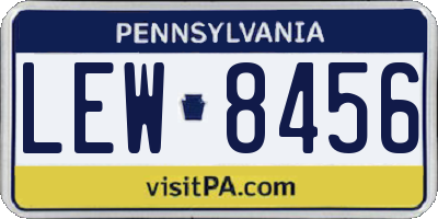 PA license plate LEW8456