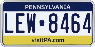 PA license plate LEW8464