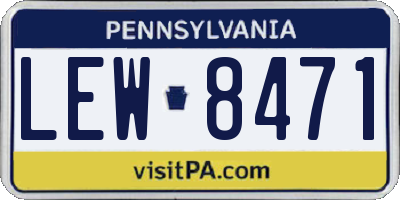 PA license plate LEW8471