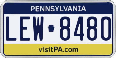 PA license plate LEW8480