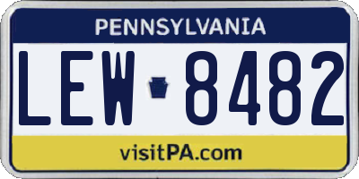 PA license plate LEW8482