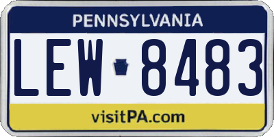 PA license plate LEW8483