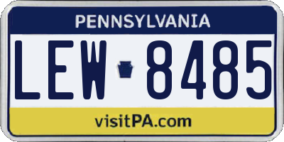 PA license plate LEW8485