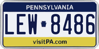 PA license plate LEW8486
