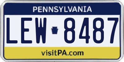 PA license plate LEW8487