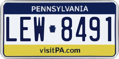PA license plate LEW8491