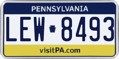 PA license plate LEW8493