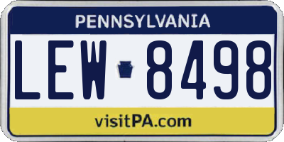 PA license plate LEW8498