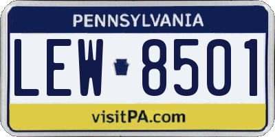 PA license plate LEW8501