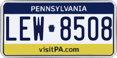 PA license plate LEW8508