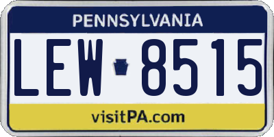 PA license plate LEW8515