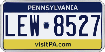 PA license plate LEW8527