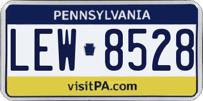 PA license plate LEW8528