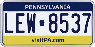 PA license plate LEW8537