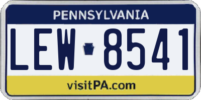 PA license plate LEW8541