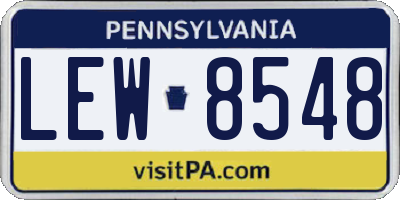 PA license plate LEW8548