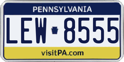 PA license plate LEW8555