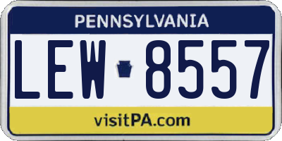 PA license plate LEW8557