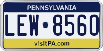 PA license plate LEW8560