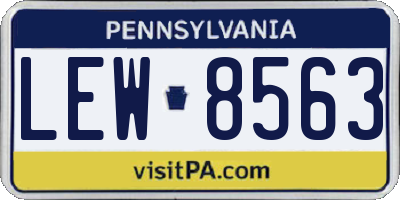 PA license plate LEW8563