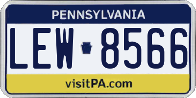 PA license plate LEW8566