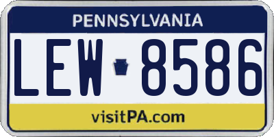 PA license plate LEW8586