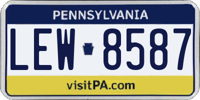 PA license plate LEW8587